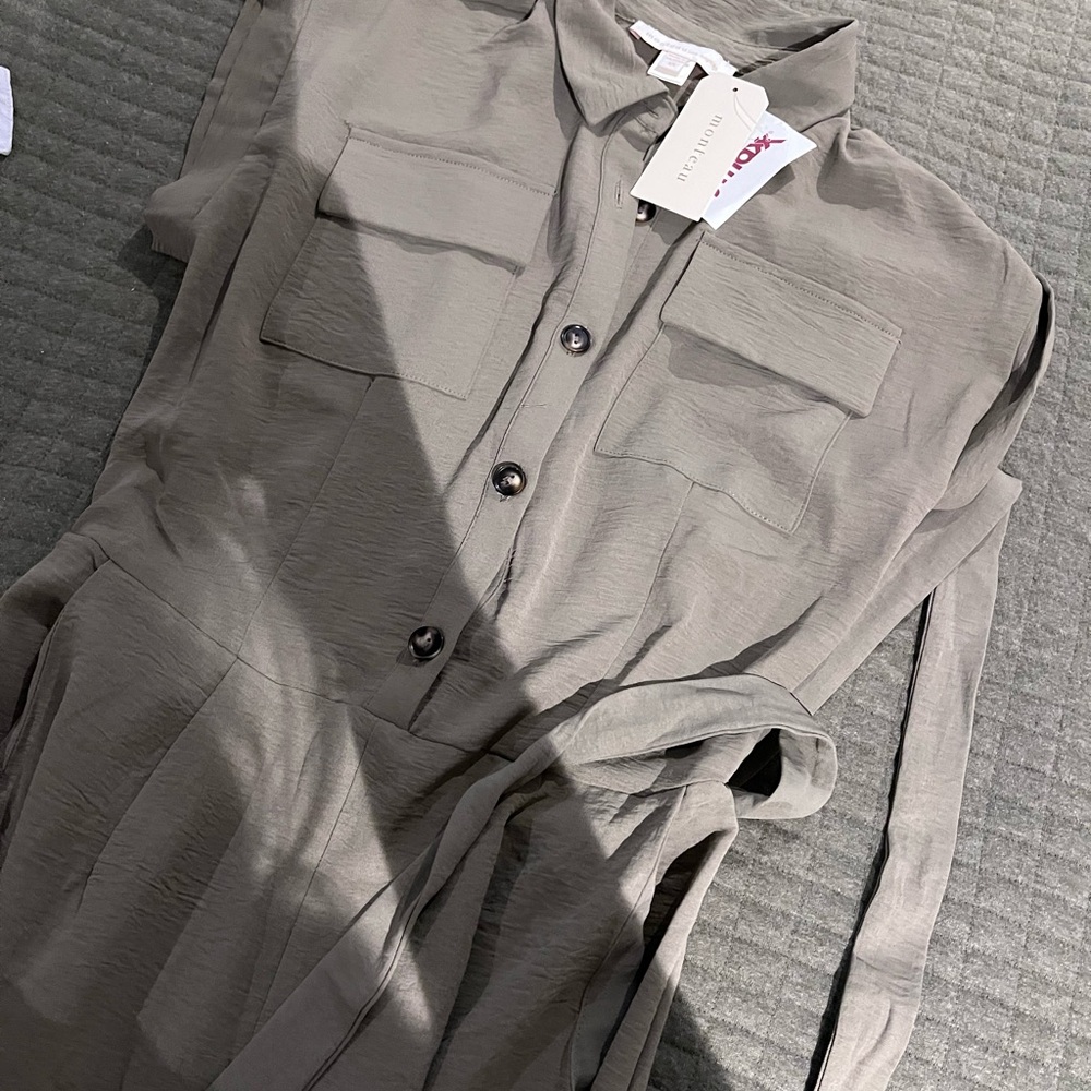Monteau Olive Button-Up Men's Shirt
